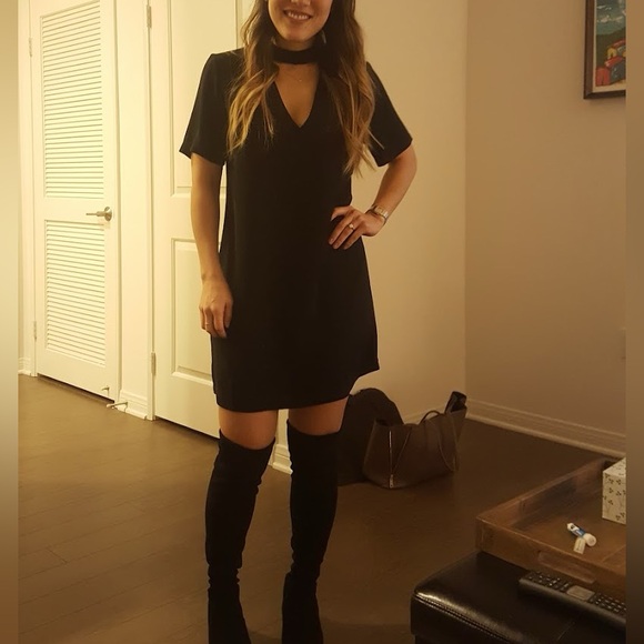 ZARA WOMAN Cut-Out V-Neck Shift Mini Dress - Picture 1 of 10